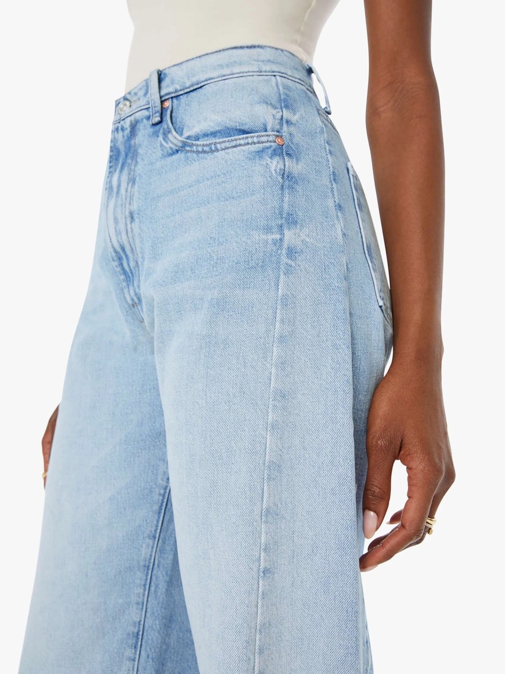 Mother Jeans The Half Pipe Blue High-Rise Straight Jeans This Is How I Roll - Picture 5 of 9